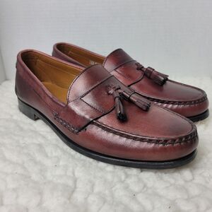 Allen Edmond Schreier Dress Penny  Loafers Men 10 D Brown Leather Tassel 50193
